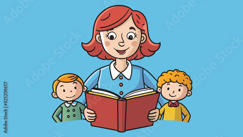 She is a wellread book full of wisdom and guidance ready to share her knowledge with her children.. Cartoon Vector.