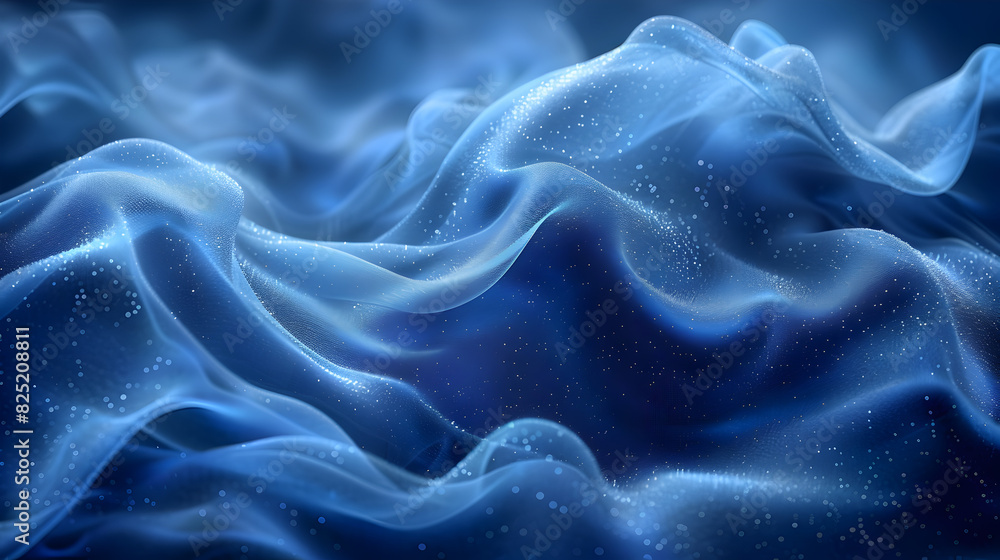 Obraz premium Blue Abstract Background with Wavy Shapes