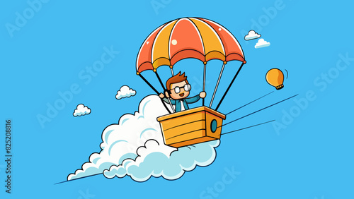Soaring crescendos lifting the listener like a hot air balloon rising above the clouds.. Cartoon Vector.