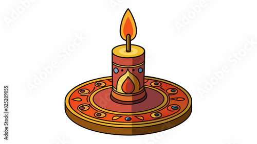 The base of a candle is a round wax pedestal with a flat bottom and a protruding wick on top. It is often decorated with intricate patterns and. Cartoon Vector.