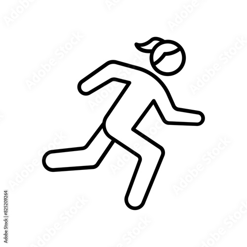 female sprinter icon. outline icon