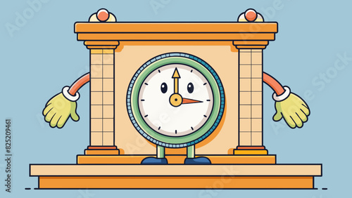 The clock sitting on the mantlepiece with its steady ticking and unwavering hands is a clear example of certainty in keeping perfect time.. Cartoon Vector.