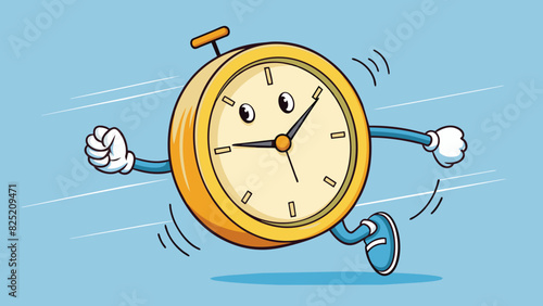 The clocks hands move steadily and never stop a constant reminder that time is ever present and always moving forward.. Cartoon Vector.
