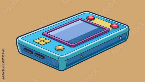 The device was a small rectangular object with a touch screen on the front and buttons on the side. It emitted a soft glow when turned on and could. Cartoon Vector.