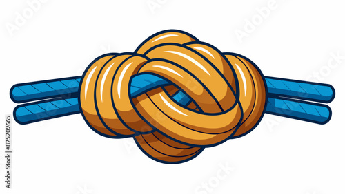 The end of a rope is a tightly coiled bundle of fibers bound together by twisting and knotting techniques. Depending on the type of rope the end may. Cartoon Vector.
