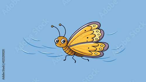 The fragile and delicate butterfly fluttered gracefully amidst a strong gust of wind its fragile wings remaining unhed despite the adverse conditions.. Cartoon Vector.