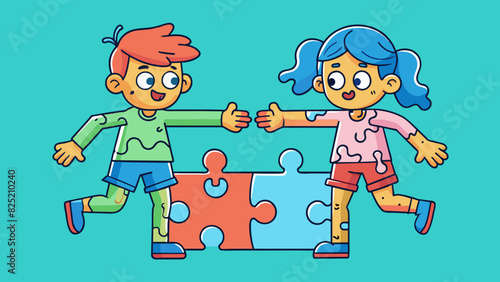 Their skin slick with sweat gliding against one another like two puzzle pieces perfectly fitting together.. Cartoon Vector.
