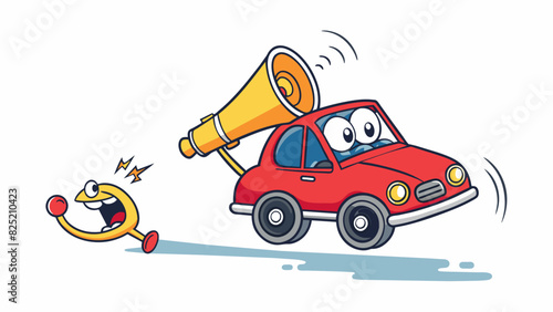 The loud honking of the car horn immediately caught my attention interrupting my thoughts and making me jump with its sudden and impatient urgency.. Cartoon Vector.