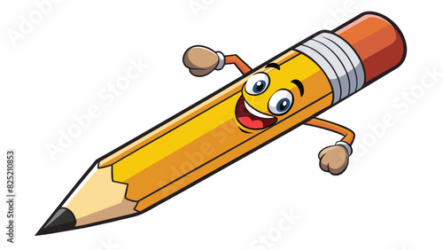 The pencil boasted a strong graphite core and eraser making it an ideal tool for sketching and erasing with utmost precision.. Cartoon Vector.