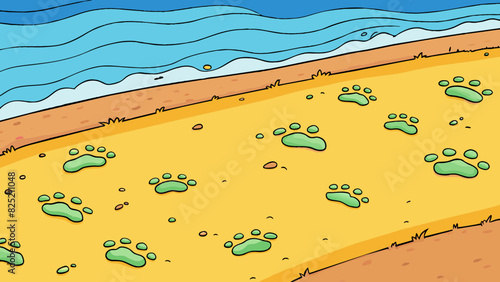 The sand at the beach was warm and grainy slipping through my toes as I walked along the shore. It had a gritty texture and left a light residue on my. Cartoon Vector.