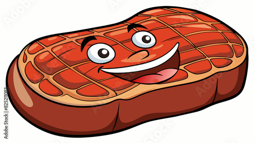The satisfying sizzle and aroma of a perfectly cooked steak perfectly seasoned and seared to a juicy mouthwatering perfection.. Cartoon Vector.