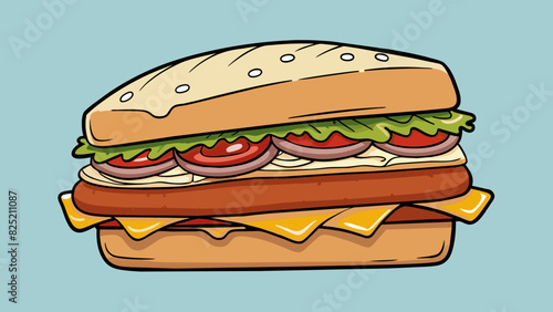 The sandwich was okay with just the right amount of meat and toppings but it lacked that extra oomph of flavor that would have made it great.. Cartoon Vector.