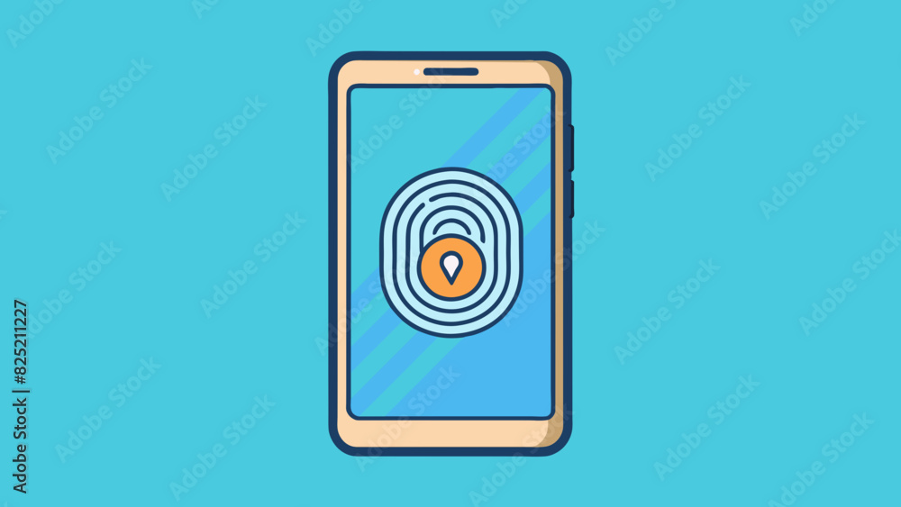The smartphone had a fingerprint scanner located on the back of the device which provided an added layer of security for the users personal. Cartoon Vector. The smartphone had a fingerprint scanner located on the back of the device which provided an added layer of security for the users personal. Cartoon Vector.