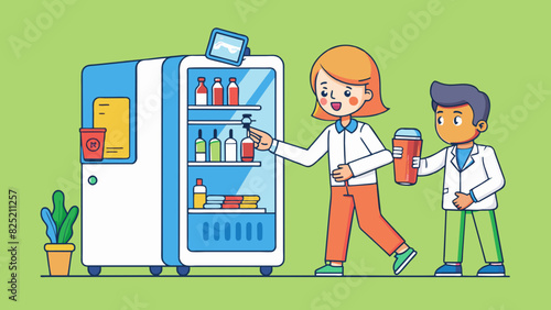 The soda machine was broken so instead of getting a cold drink I bought a bottle of water from the nearby vending machine.. Cartoon Vector.