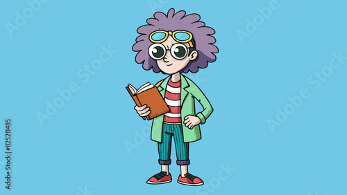 The third person is effortlessly cool with a disheveled yet stylishly messy hair and a constantly changing array of funky oversized glasses. They are. Cartoon Vector.