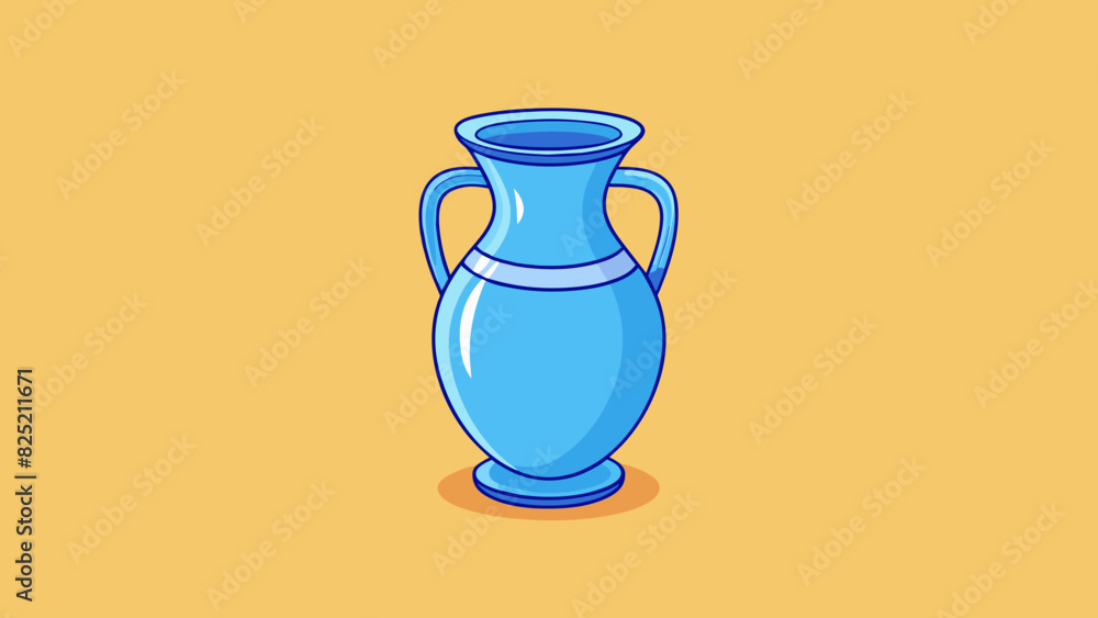 The vase was slightly lopsided with a noticeable tilt to one side. Its vibrant blue color was slightly muted giving it a more subtle and calming. Cartoon Vector. The vase was slightly lopsided with a noticeable tilt to one side. Its vibrant blue color was slightly muted giving it a more subtle and calming. Cartoon Vector.
