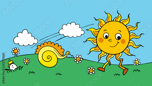 The weather today was just okay not too hot not too cold with a light breeze that provided some relief from the sun.. Cartoon Vector.