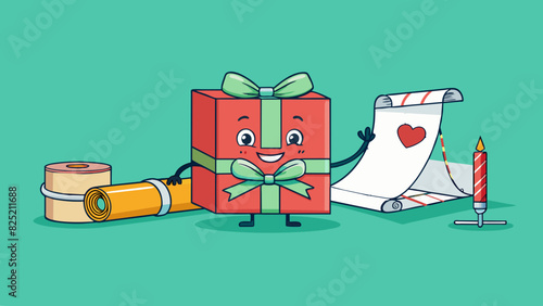 The wrapping od To wrap a gift using this od first start with a sheet of wrapping paper. Place the gift in the center and fold the paper around it. Cartoon Vector.