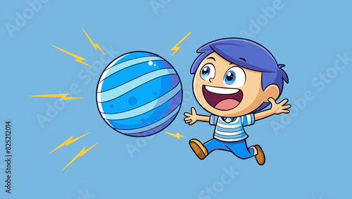 When the ball was thrown the child caught it with lightningfast reflexes responding to the challenge with a big smile on their face. The ball was. Cartoon Vector.