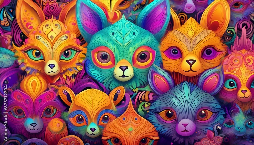 カラフルな猫 カラフルな猫