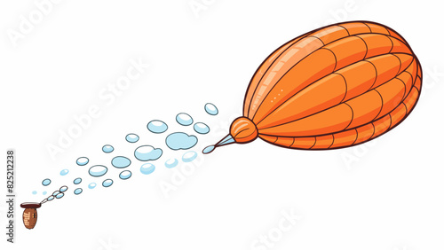 A balloon gradually expanding in size as it fills with air its surface becoming taut and shiny.. Cartoon Vector.