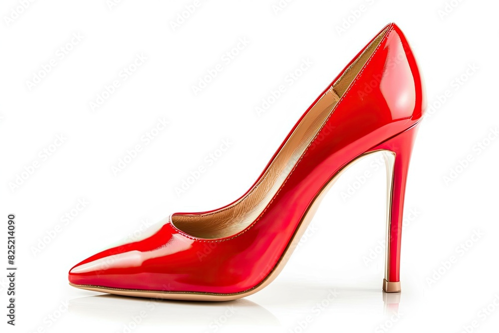 Single pair of high-heeled shoes isolated on white background Single pair of high-heeled shoes isolated on white background