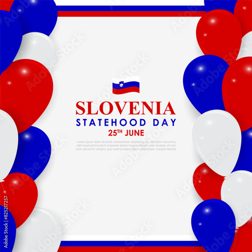 Vector illustration of Slovenia Statehood Day social media feed template