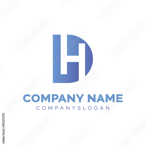 Letter DH logo design, vector logo design 