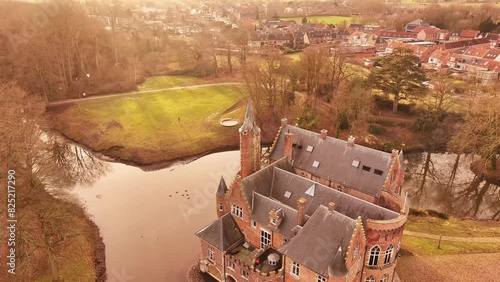 Aerial video of Castle Wissekerke Basel, Belgium photo