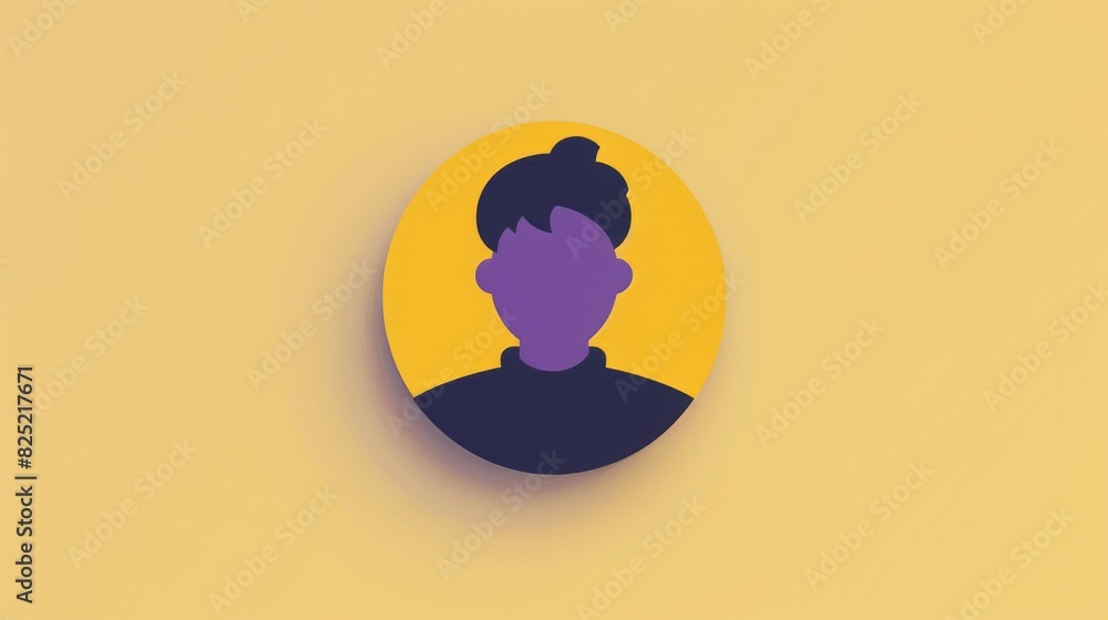 Friend in purple font on a circular yellow background