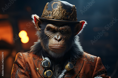 Monkey with street gangster style