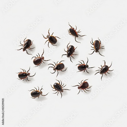 A Ticks in studio, isolated, white background, no shadow, no logo