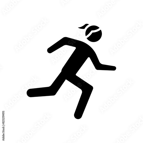 female sprinter icon. solid icon
