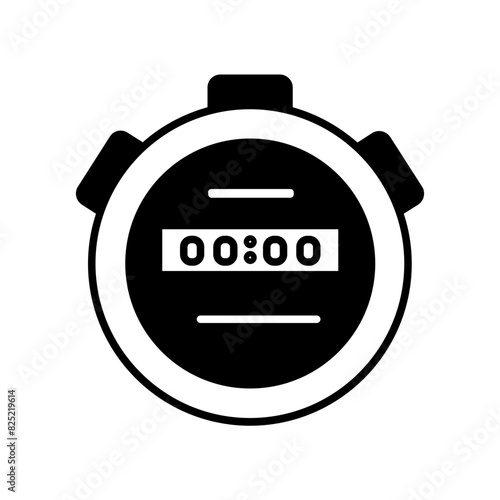 chronograph icon. black fill icon