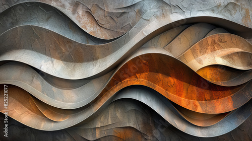 An abstract representation of natural elements with flowing lines and earthy tones, evoking the harmony and beauty of nature.
