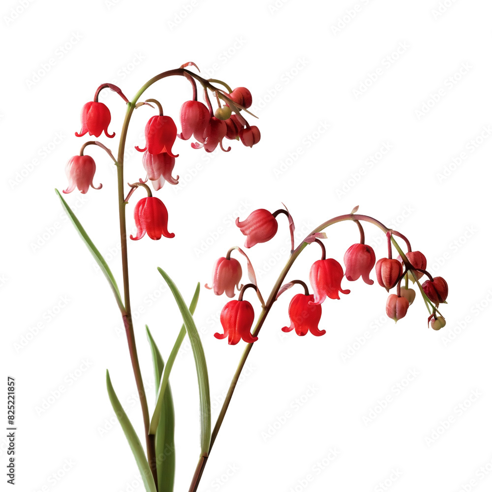 Red Lily of the Valley, transparent background, isolated image ...