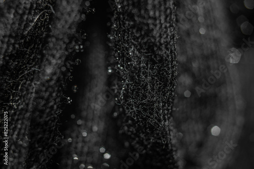 Black Cloth Clothes Fold Close-up 