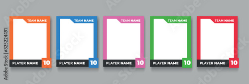 Set of game sports card template. Sport trading frames  template isolated. Vector stock
