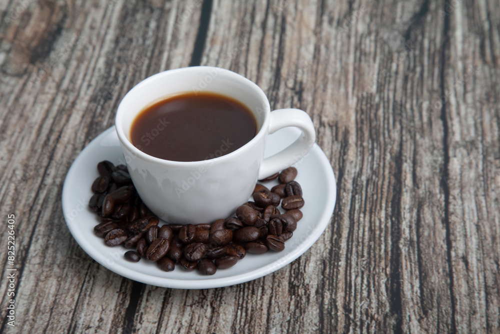 Fototapeta premium Little white Cup of black expresso coffee