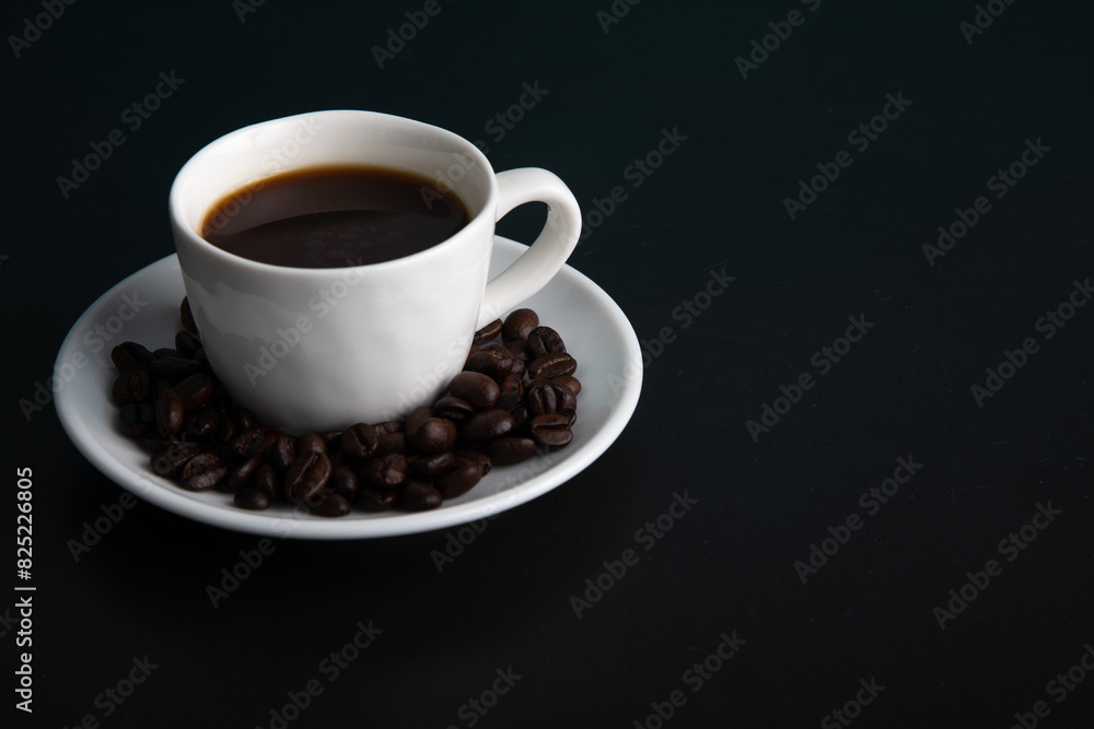 Little white Cup of black expresso coffee Little white Cup of black expresso coffee