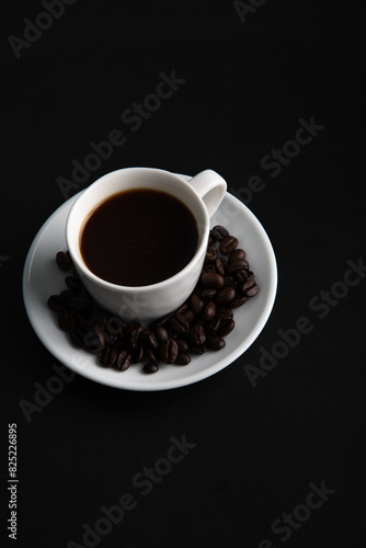 Little white Cup of black expresso coffee © natrocfort