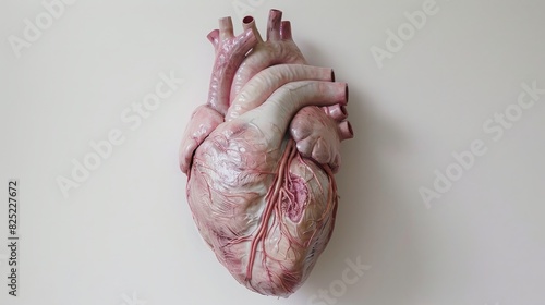 Vital Organ Focus: Minimalist Depiction of the Heart's Anatomical Details - Ideal for Healthcare and Educational Websites photo