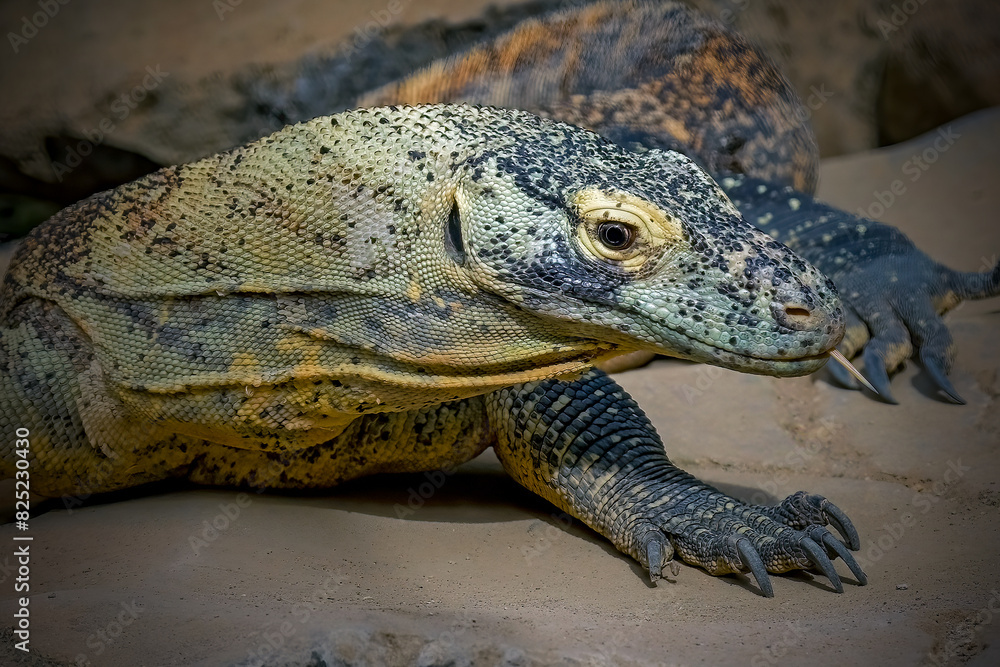 Fototapeta premium Komodo dragon on the rock
