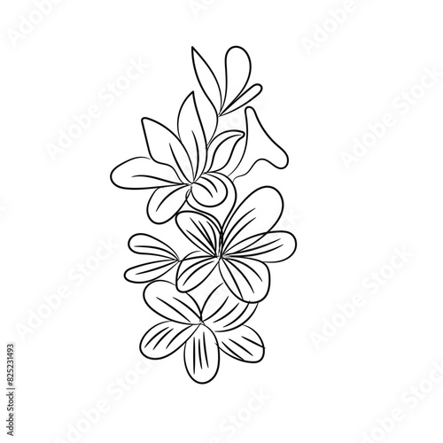 Hand drawn flat design simple flower outline 