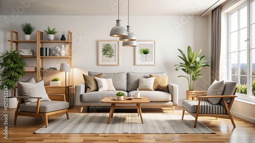Simple and stylish living room interior with minimal decor