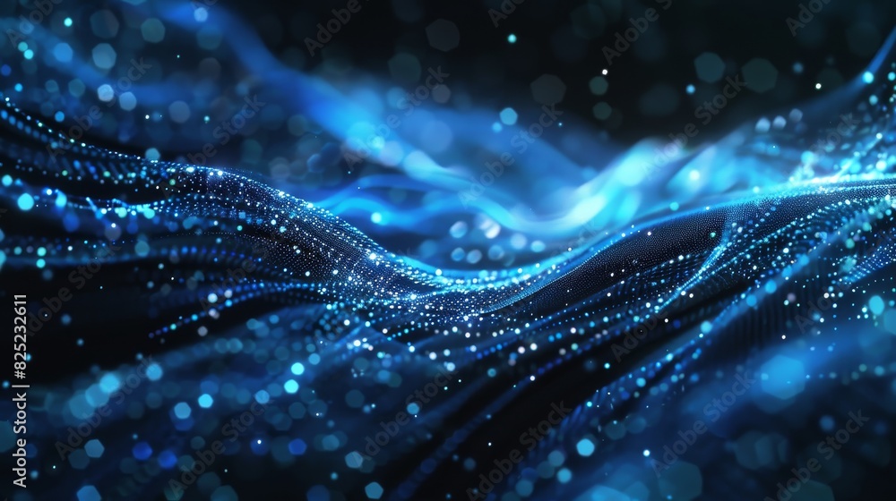 A blue sky with a lot of stars and a bright light A blue sky with a lot of stars and a bright light
