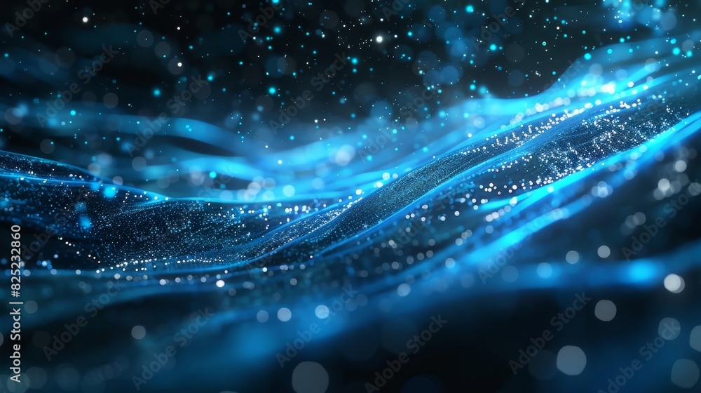 A blue sky with a lot of stars and a bright light A blue sky with a lot of stars and a bright light