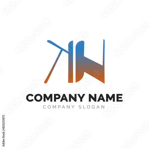 Letter KN logo design, vector logo design 