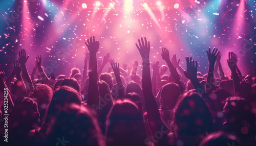 A crowd of people are at a concert by AI generated image