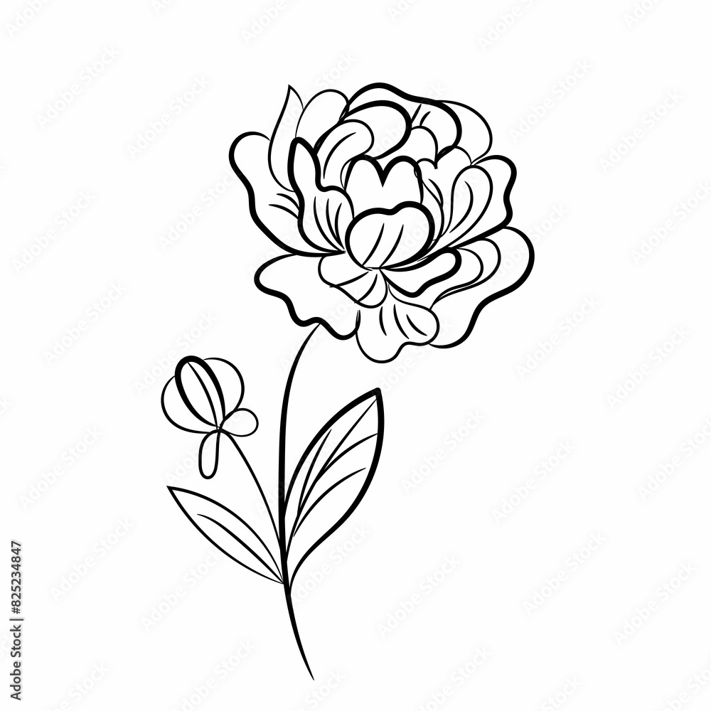 Hand drawn flat design simple flower outline
Hand drawn flat design simple flower outline